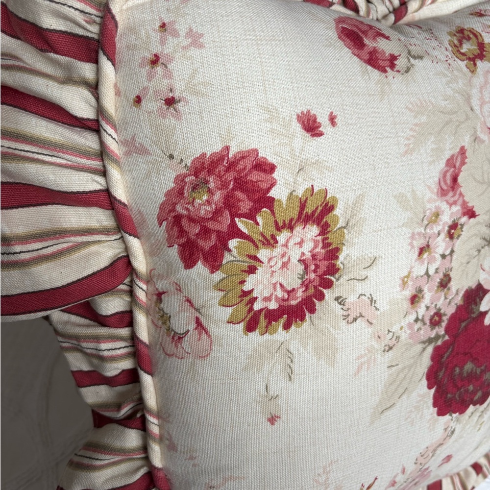 Waverly Floral Ruffled Throw Pillow - Picture 3 of 7